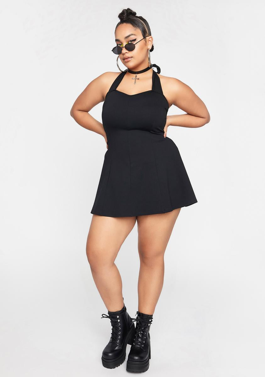 blue dress for baby girl Plus Size Black Skater Dress 2X