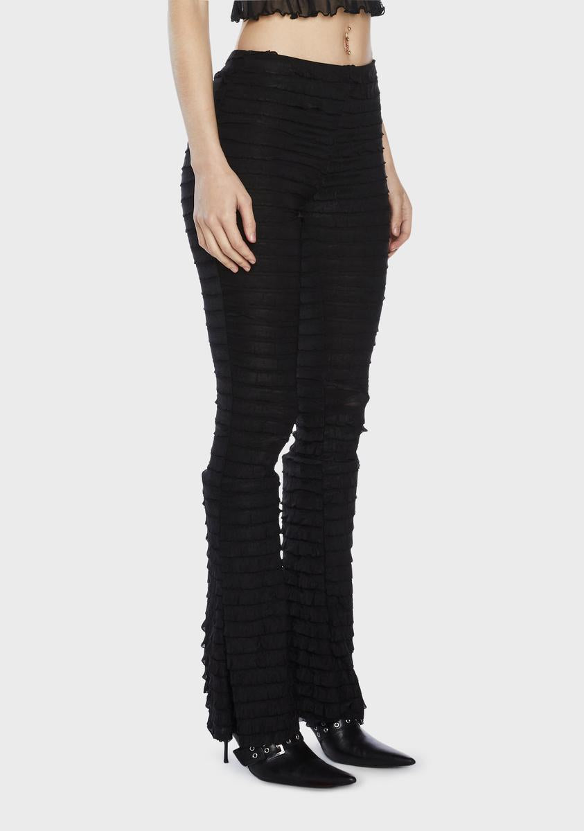 High Waist Ruffled Flared Pants - Black – Dolls Kill