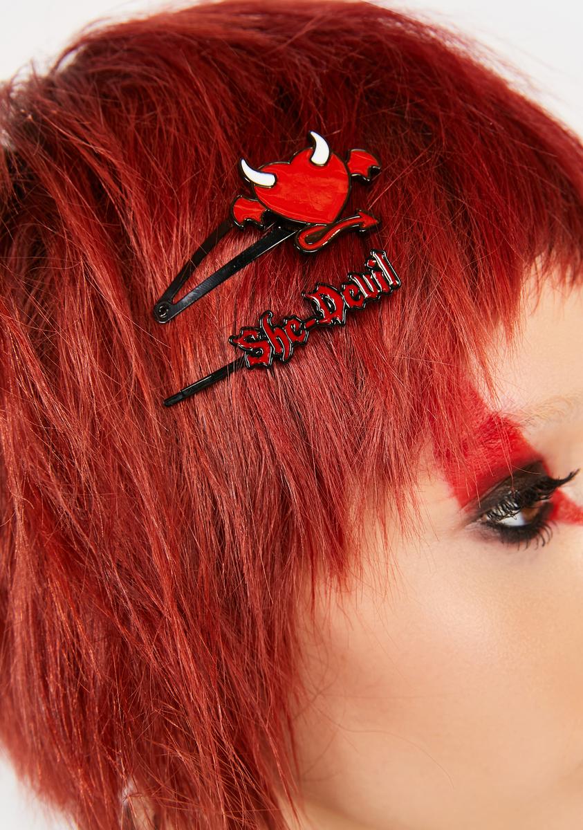 Charred Heart Hair Pin Set