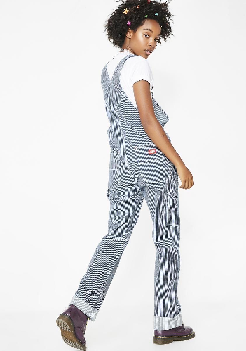 Dickies Girl Hickory Stripe Denim Overalls Dolls Kill