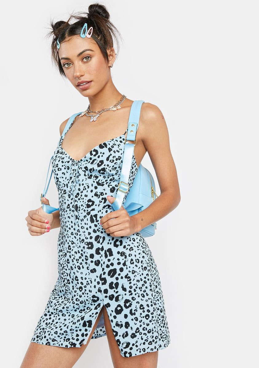 Bailey Rose Baby Blue Cheetah Print Mini Dress – Dolls Kill