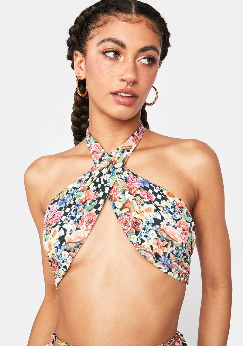 halterneck scarf top