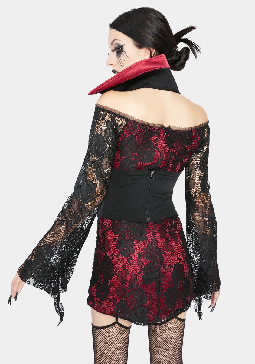 Halloween Sexy Gothic Vampire Costume - Black Red Dolls Kill Halloween Sexy Gothic Vampire Costume - Black Red Dolls Kill