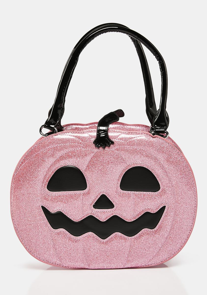 Too Fast Glitter Pumpkin Handbag - Pink – Dolls Kill