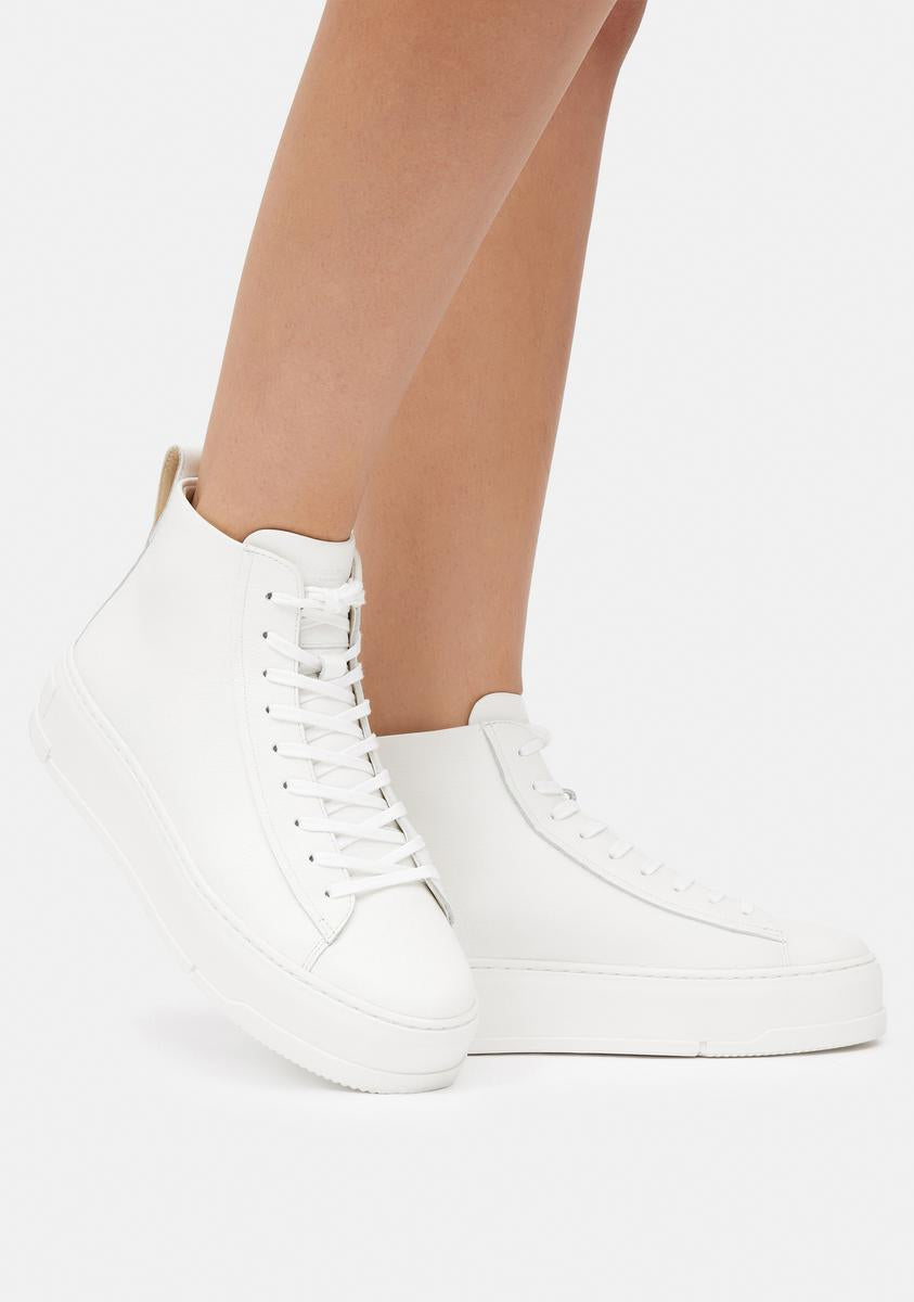VAGABOND SHOEMAKERS White Leather Judy High Top Sneakers – Dolls Kill