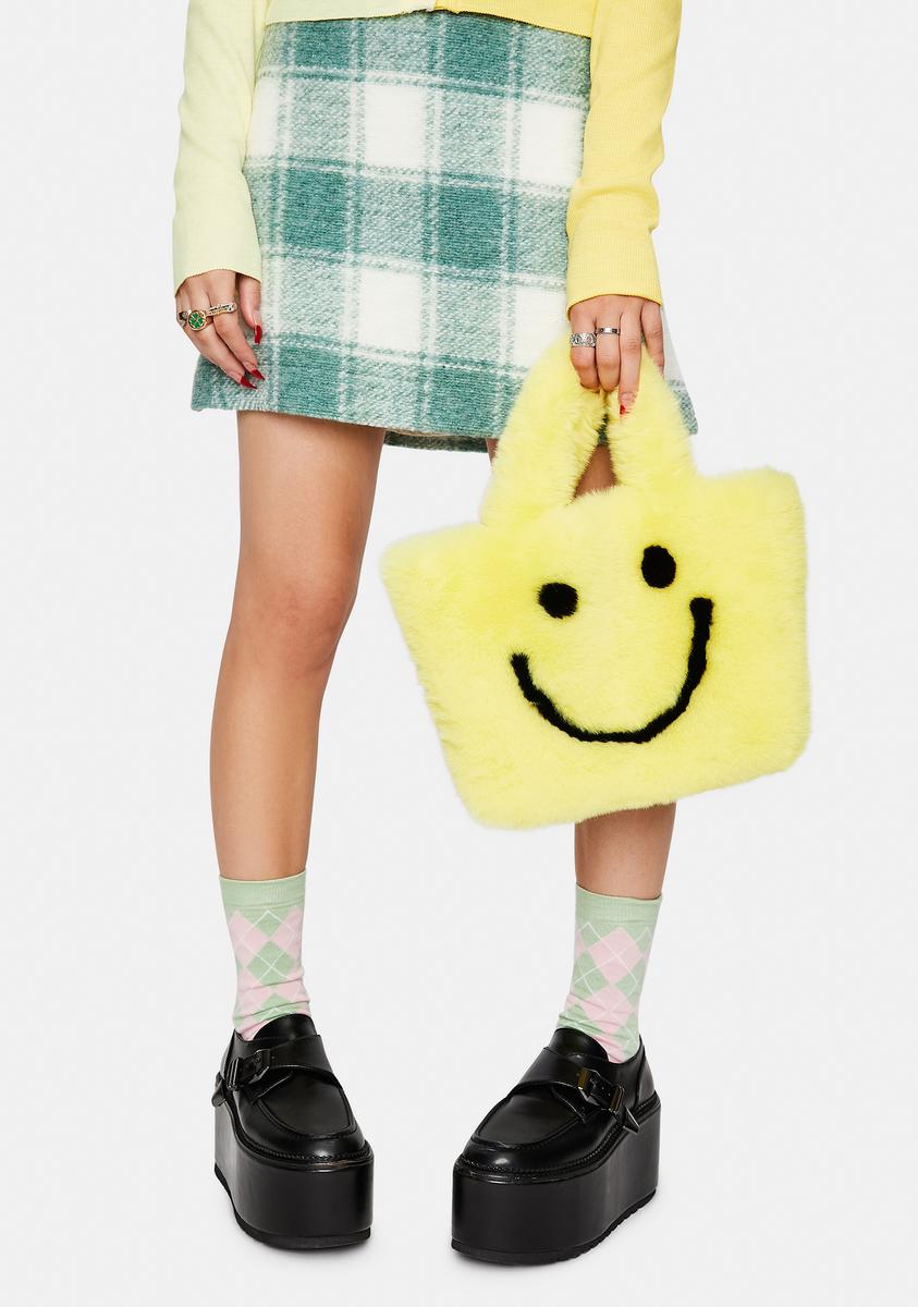 Smile Bag - Hazy Sun - Round yellow smiley face bag shoulder strap - Molo