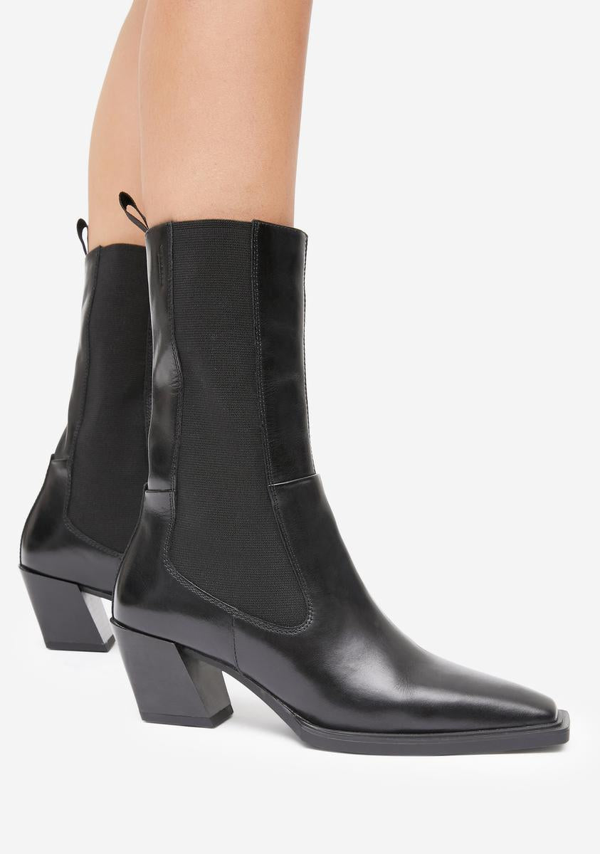 Vagabond Shoemakers Leather High Shaft Chelsea Boots - Black – Dolls Kill