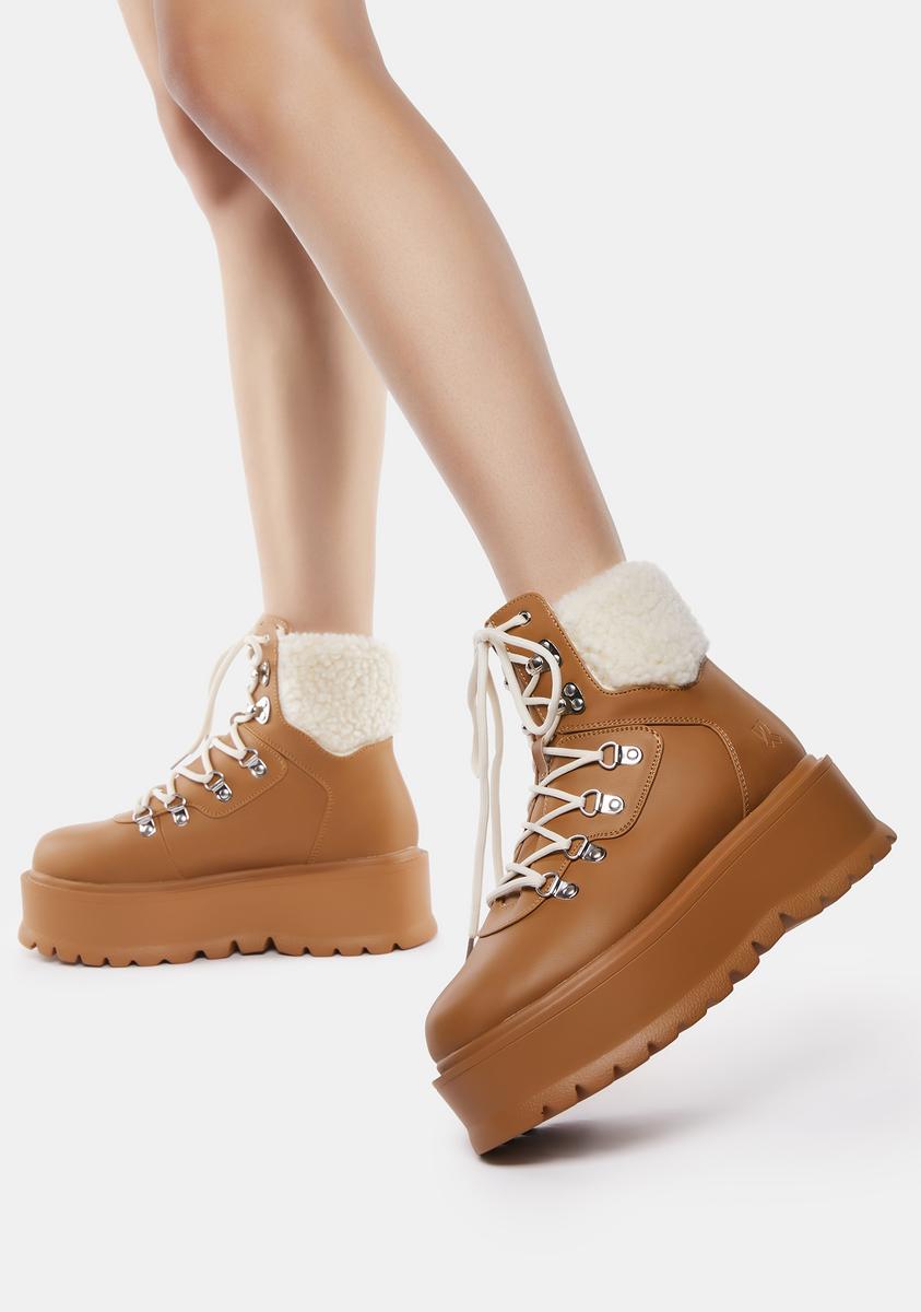 Brown Kaldor Platform Hiker Boots