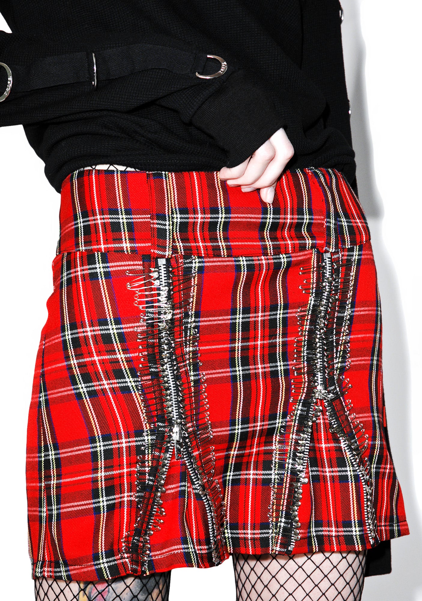All Over Safety Pin Skirt Dolls Kill