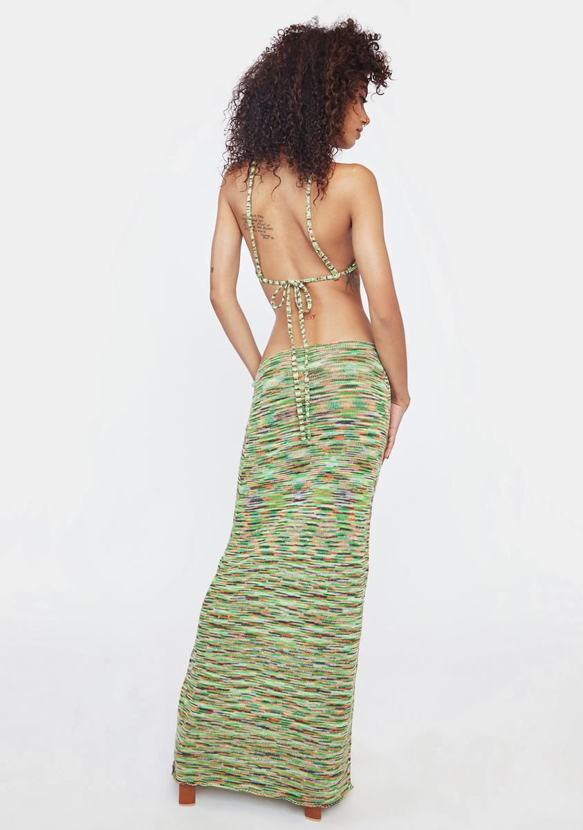 Fine Spacedye Knit Cut Out Maxi Beach Dress Fine Spacedye Knit Cut Out Maxi Beach Dress