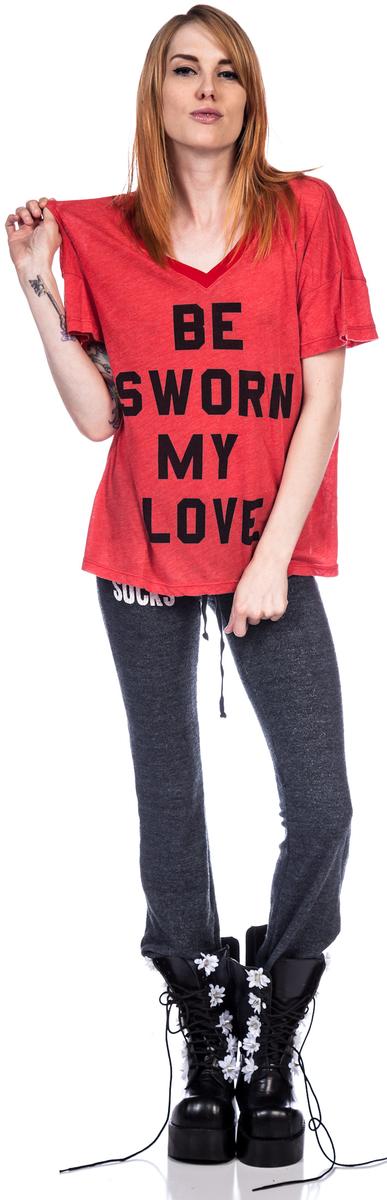 Sworn My Love Oversized V-Neck Tee Wildfox Couture,New Products : American Fashion Style Bags On Sale