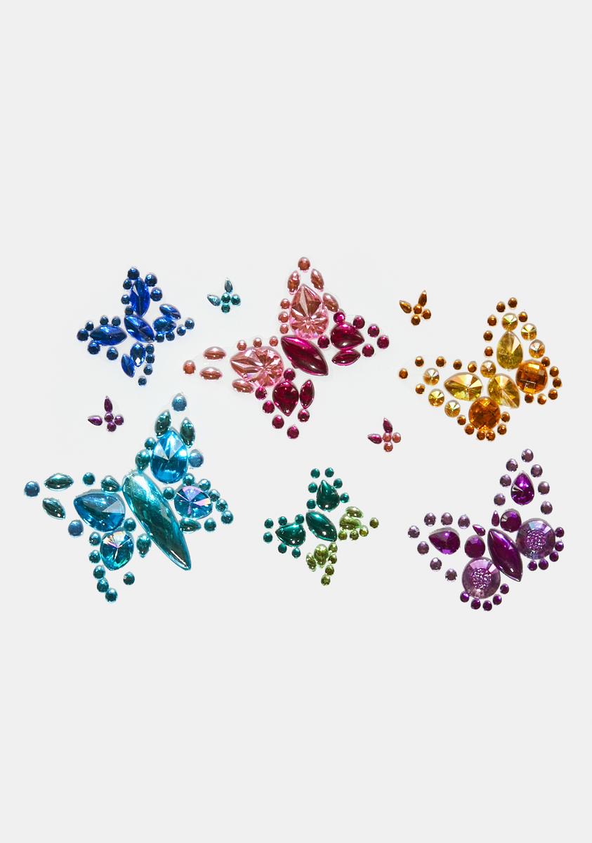 Rainbow Ombre Butterfly Face And Body Gems Multi Dolls Kill