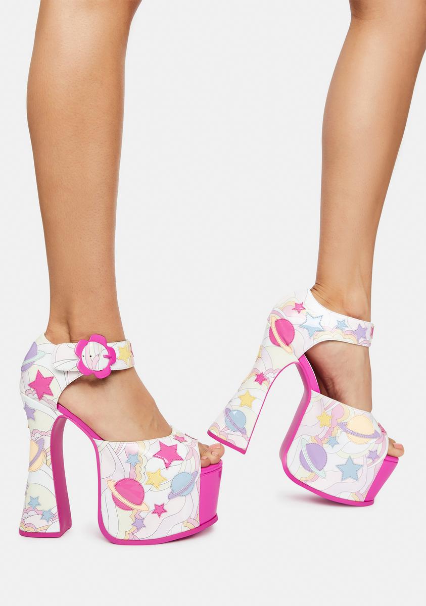 dolls kill sugar thrillz デイジージェリーサンダル Sugar Thrillz Platform Jelly Sandals - Yellow – Dolls Kill