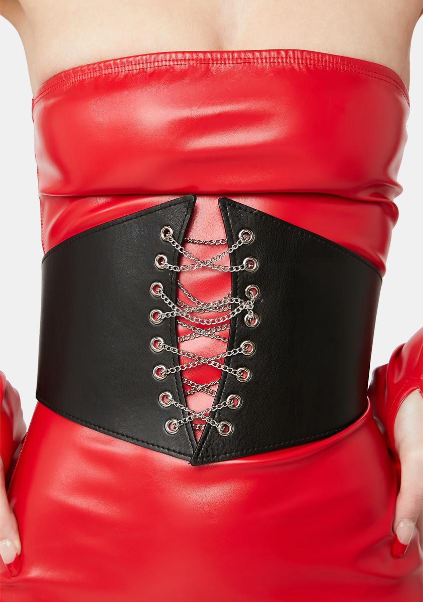 Lace Up Chain Corset Waist Belt – Dolls Kill