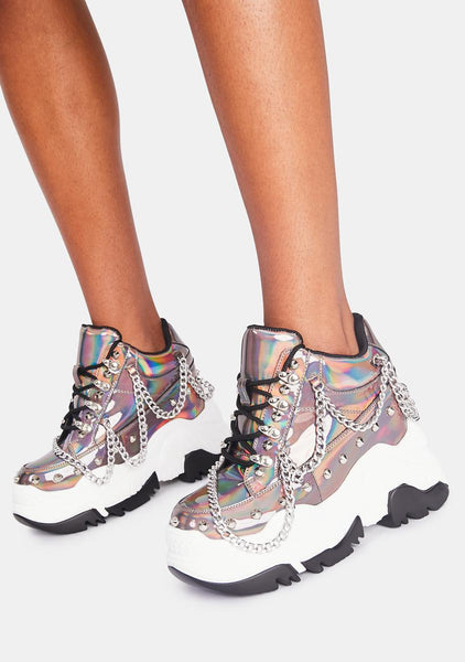 Anthony Wang Pewter Space Candy Platform Sneakers – Dolls Kill