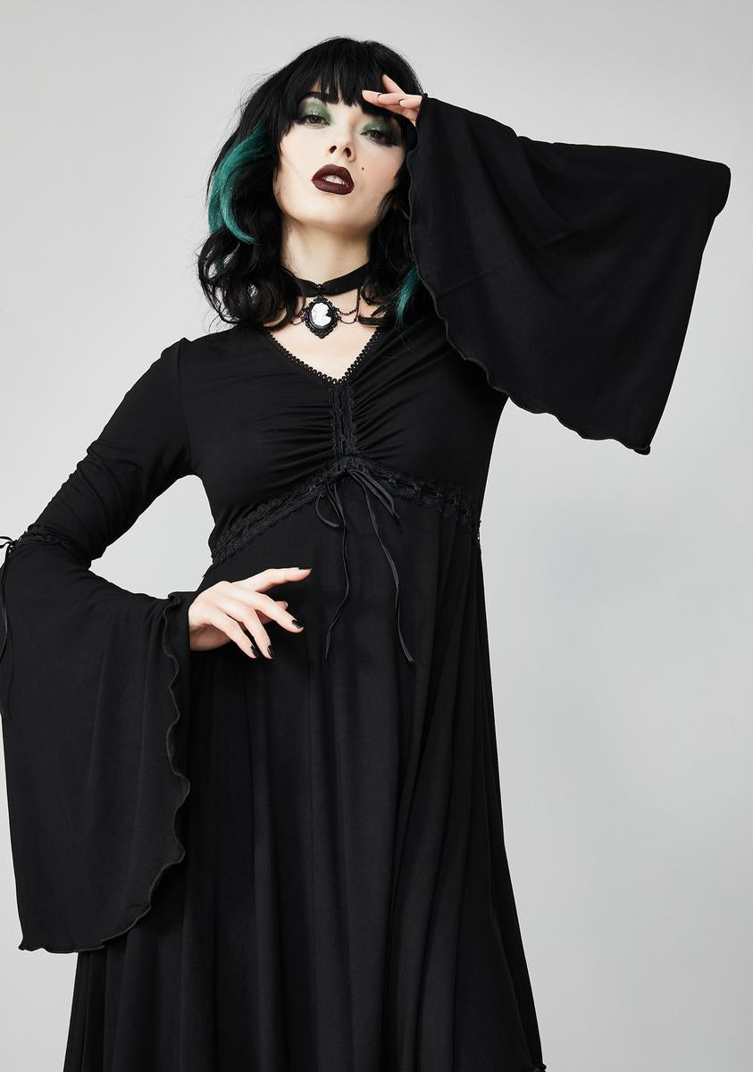 Widow Little Black Dress Bell Sleeves – Dolls Kill