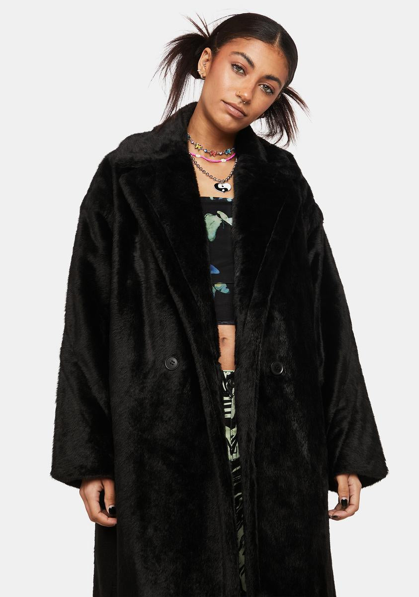Noize Outerwear Black Estelle Vegan Fur Coat – Dolls Kill