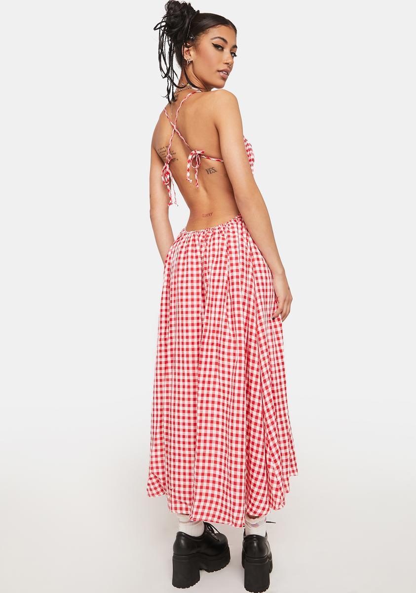 Can I Be Honest Gingham Maxi Dress