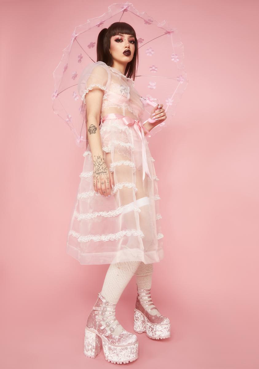 Sugar Thrillz Organza Sheer Lace Dress