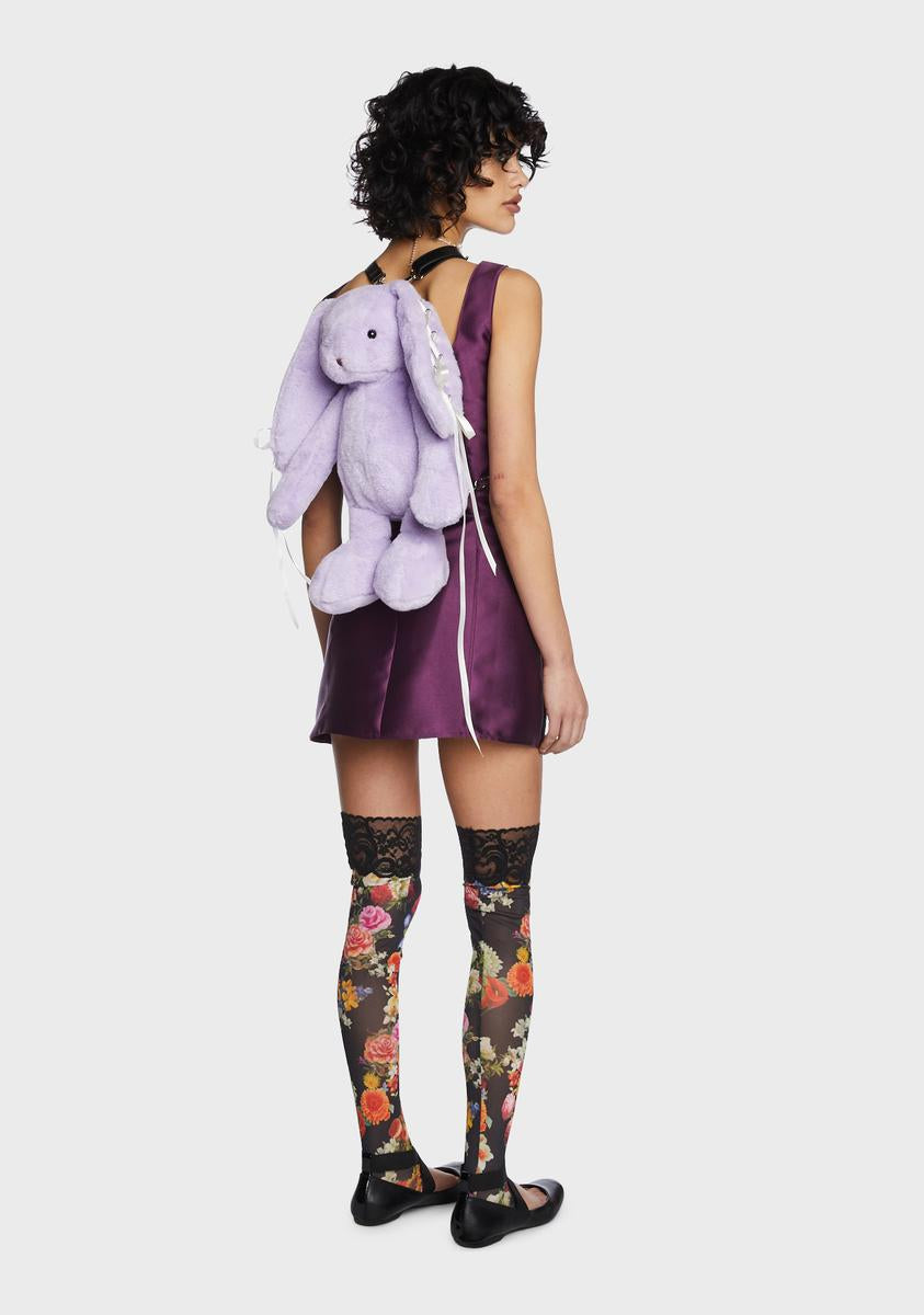 Current Mood Lace Up Bunny Plush Backpack - Lavender – Dolls Kill