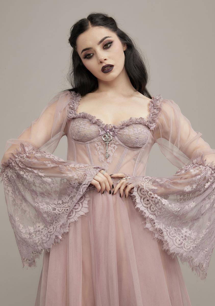 lady dance with death maxi dress Gothic Style Alt Wedding Maxi Dress in Blue