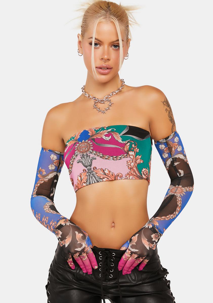 Baroque Print Steena Tube Top AFRM,All Products : American Fashion Style Bags On Sale