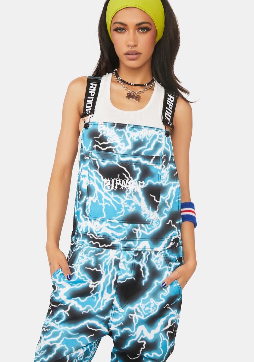 RIPNDIP Graphic Print Branded Overalls - Blue/Black – Dolls Kill
