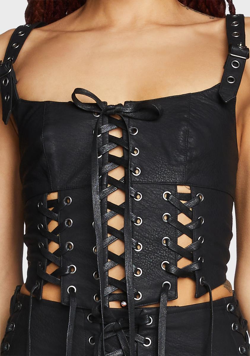 Witchwood Mourning Corset Vegan Vilt Hoed Zwart main image 1