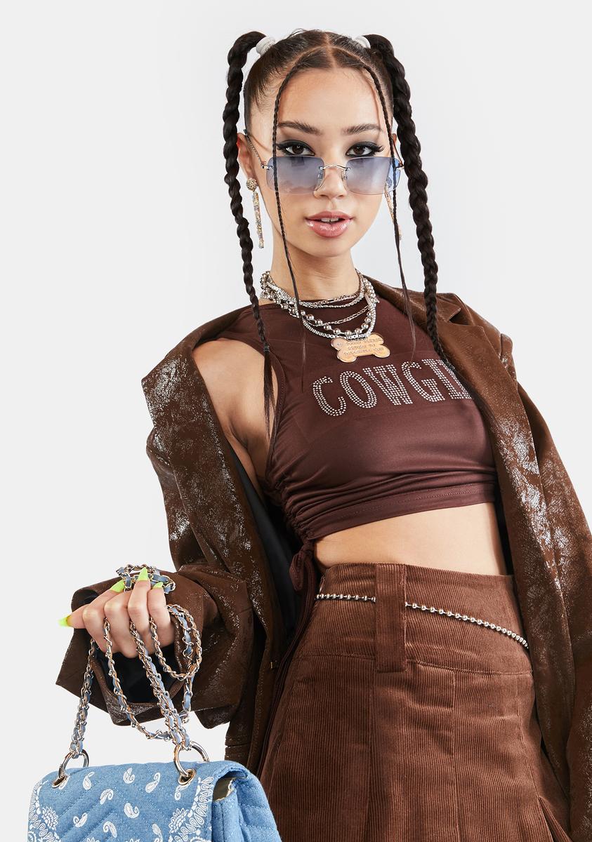 ZEMETA Cowgirl Crop Top Dolls Kill