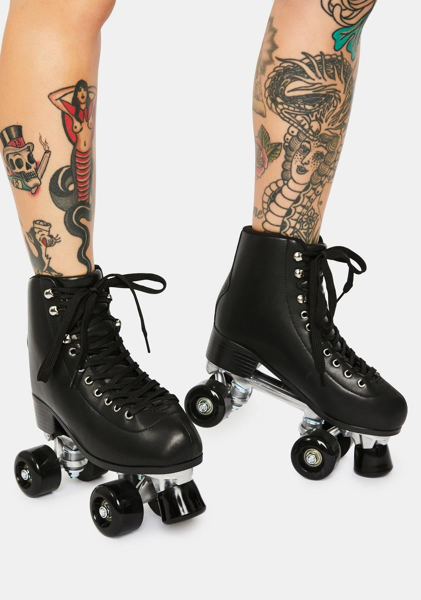 Lace Up Roller Skates - Black – Dolls Kill
