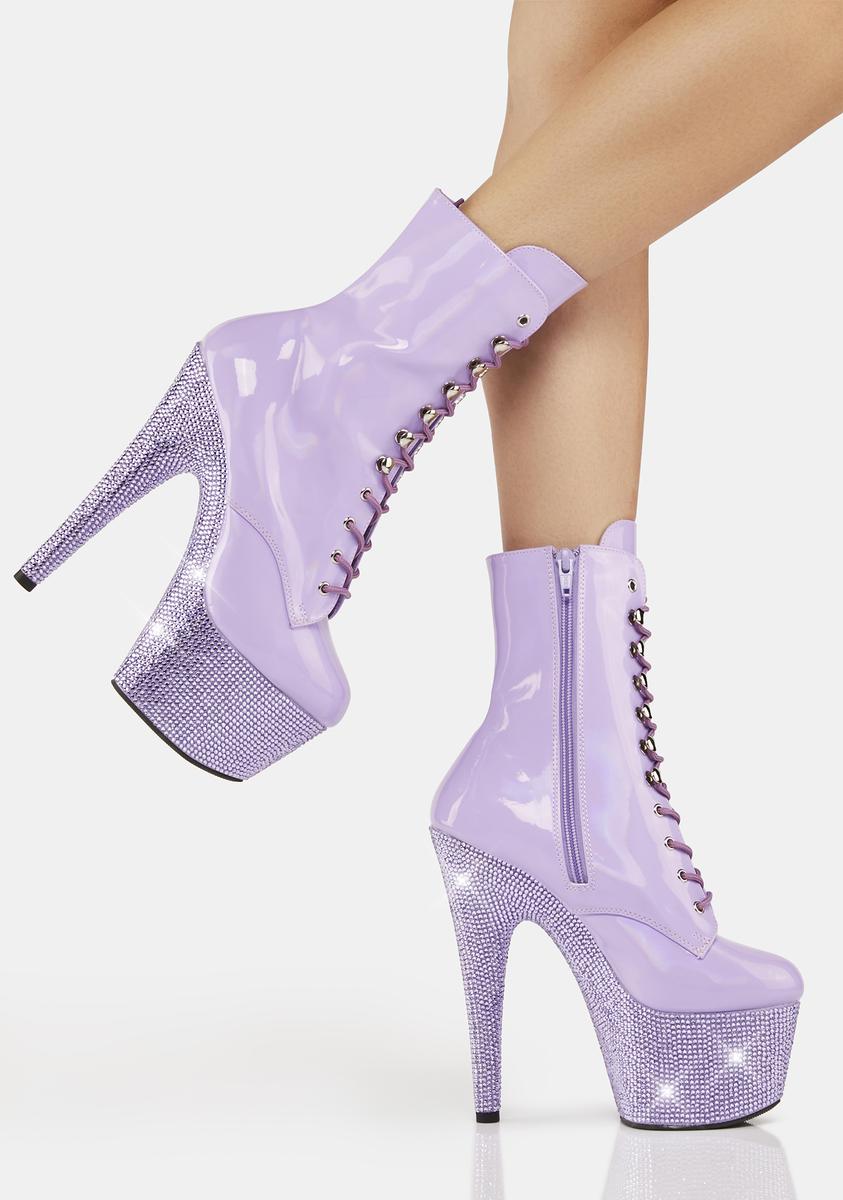 Lavender Bejeweled-1020-7 Platform Heels Pleaser,Specials : American Fashion Style Bags On Sale