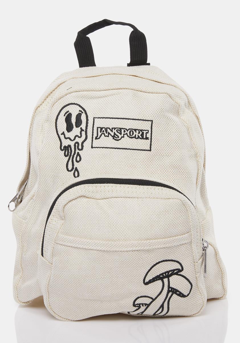 cream jansport backpack Jansport Canvas Mini Embroidered Backpack
