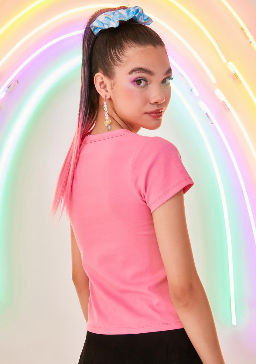 Dolls Kill x My Little Pony Rainbow Graphic Tee Pink