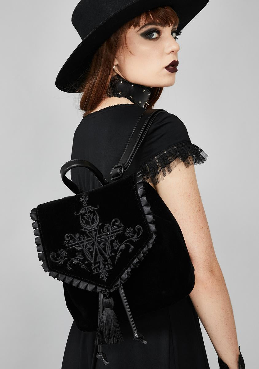 Widow Velvet Mini Backpack Black – Dolls Kill