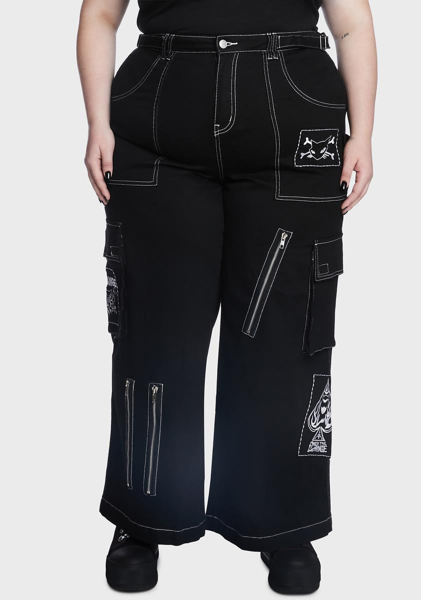 Plus Alone Is Where The Heart Is Cargo Pants Dolls Kill x Emily The Strange,New Products : American Fashion Style Bags On Sale