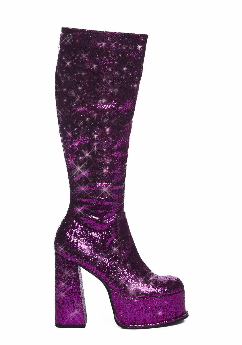 Shellys London Kia Vegan Leather Knee High Boots - Pink – Dolls Kill