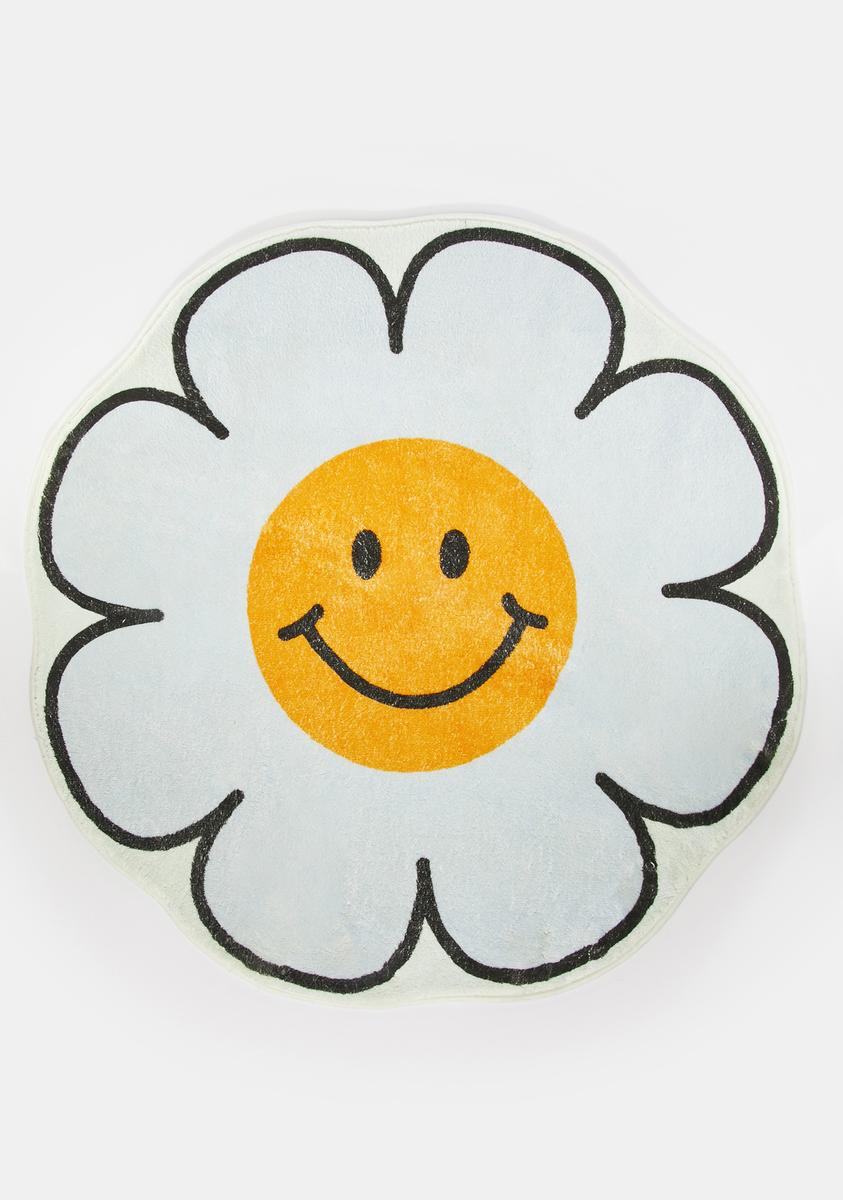Daisy Happy Face Area Rug - Blue – Dolls Kill