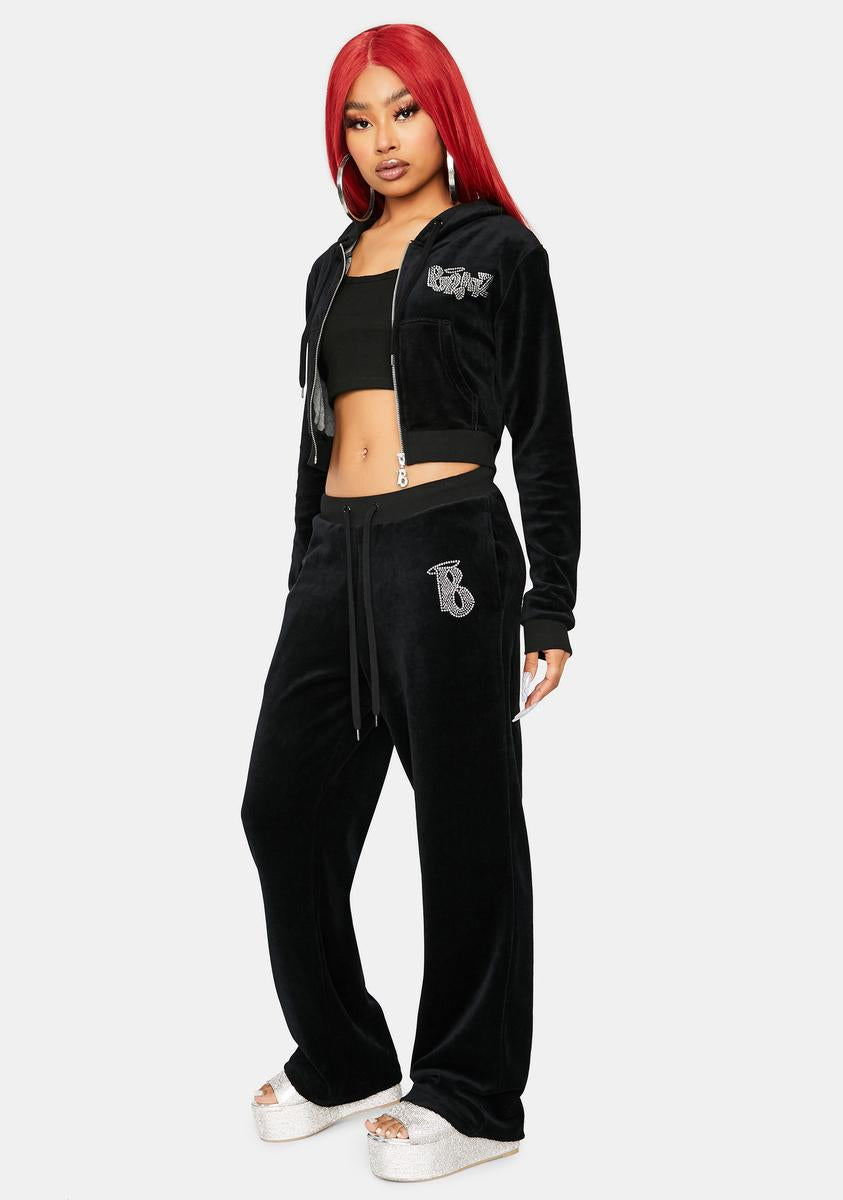 Dark Keep It Glossy Track Pants