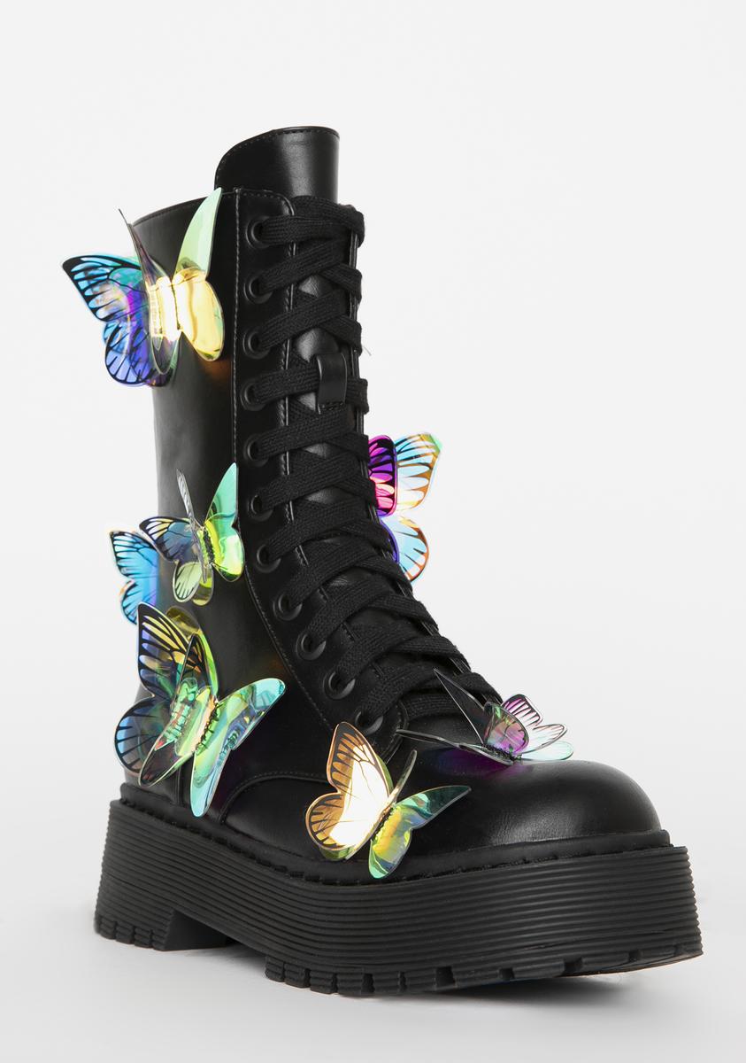 Dolls kill iridescent boots store