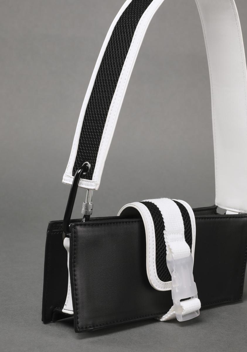 CHRISTIAN DIOR vintage messenger bag in black, white and gray