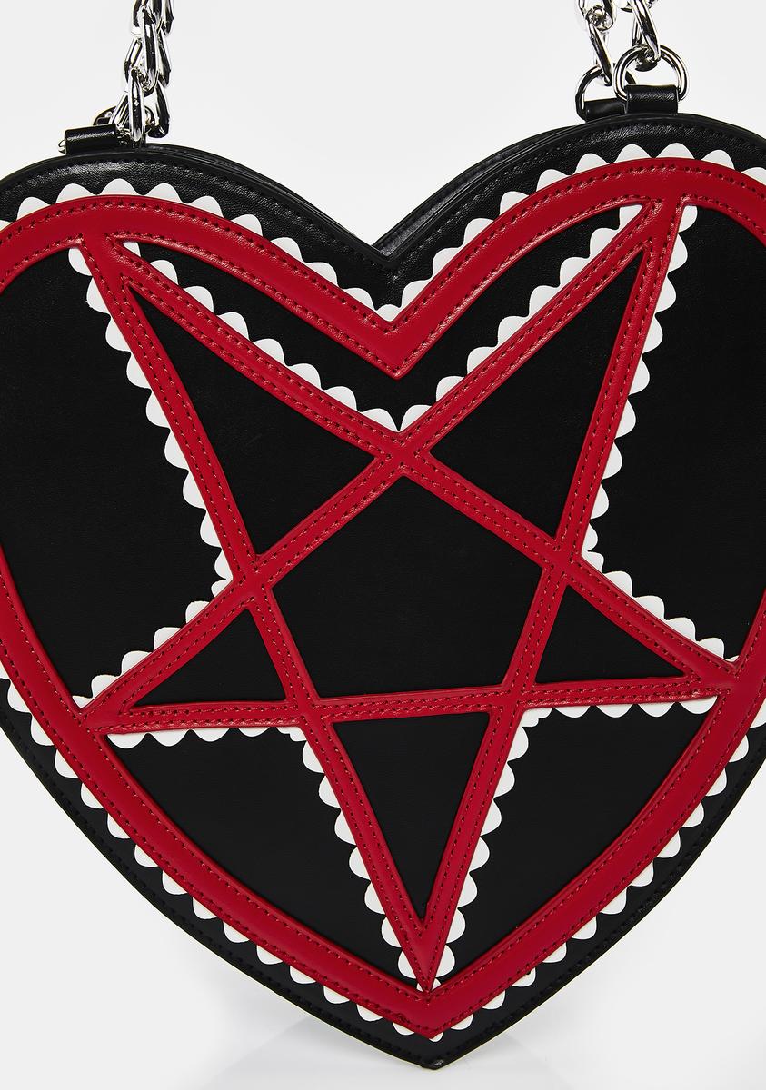 Red and Black Pentagram Heart Purse – Pink House Boutique
