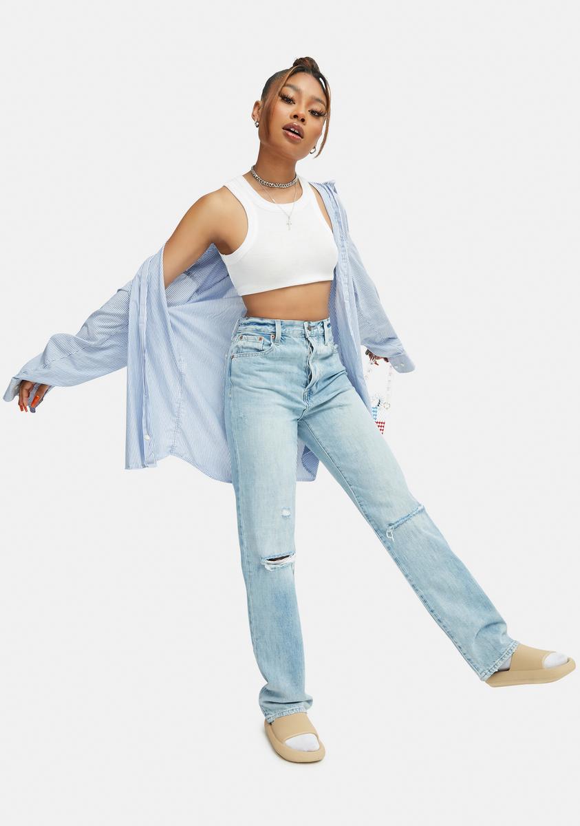 Pistola Cassie Super High Rise Straight Jeans Dolls Kill