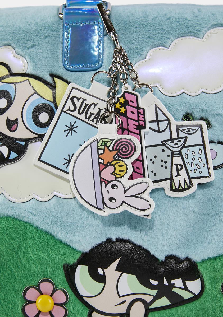 Dolls Kill X Powerpuff Girls Scenic Velour Weekender Bag - Blue/Green
