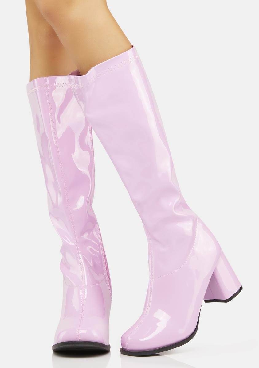 Halloween Pink Patent Go-Go Boots – Dolls Kill