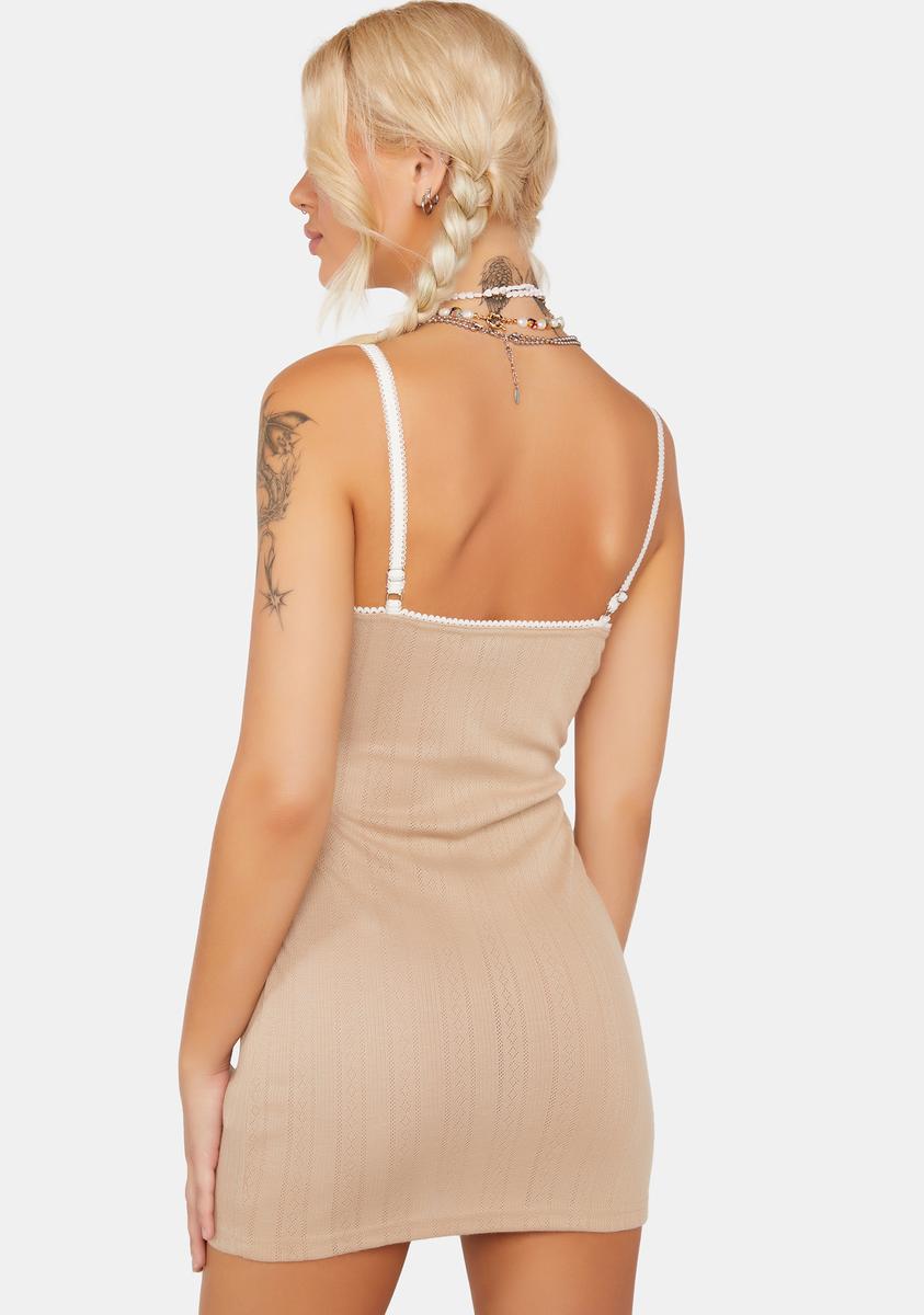 edikted pointelle ruffle mini dress Edikted Pointelle Knit Mini Dress
