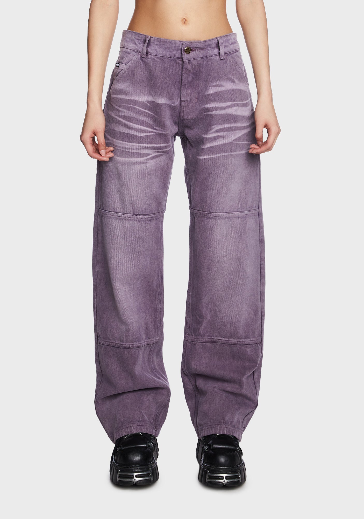 Minga Washed Straight Jeans - Purple – Dolls Kill