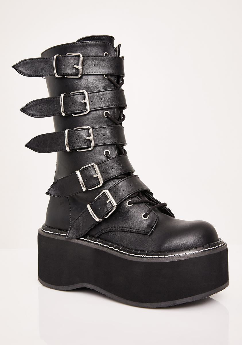 Demonia x Dolls Kill Armageddon Platform Buckle Boots