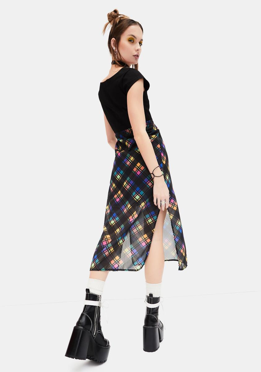 Delia's Empire Waist Sweetheart Plaid Midi Dress