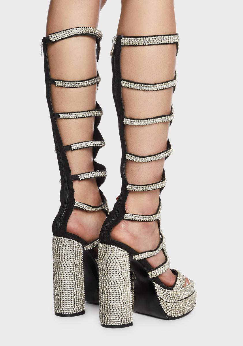rhinestone gladiator heels