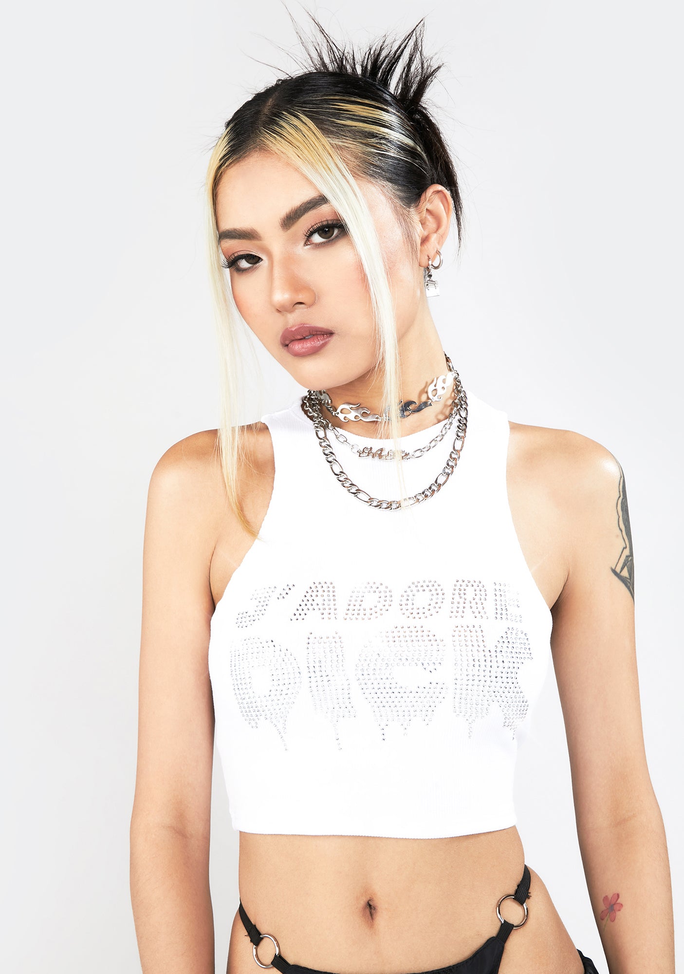 Namilia J'adore Dick Rhinestone Tank Top Dolls Kill